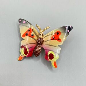 Colorful Painted Butterfly Brooch